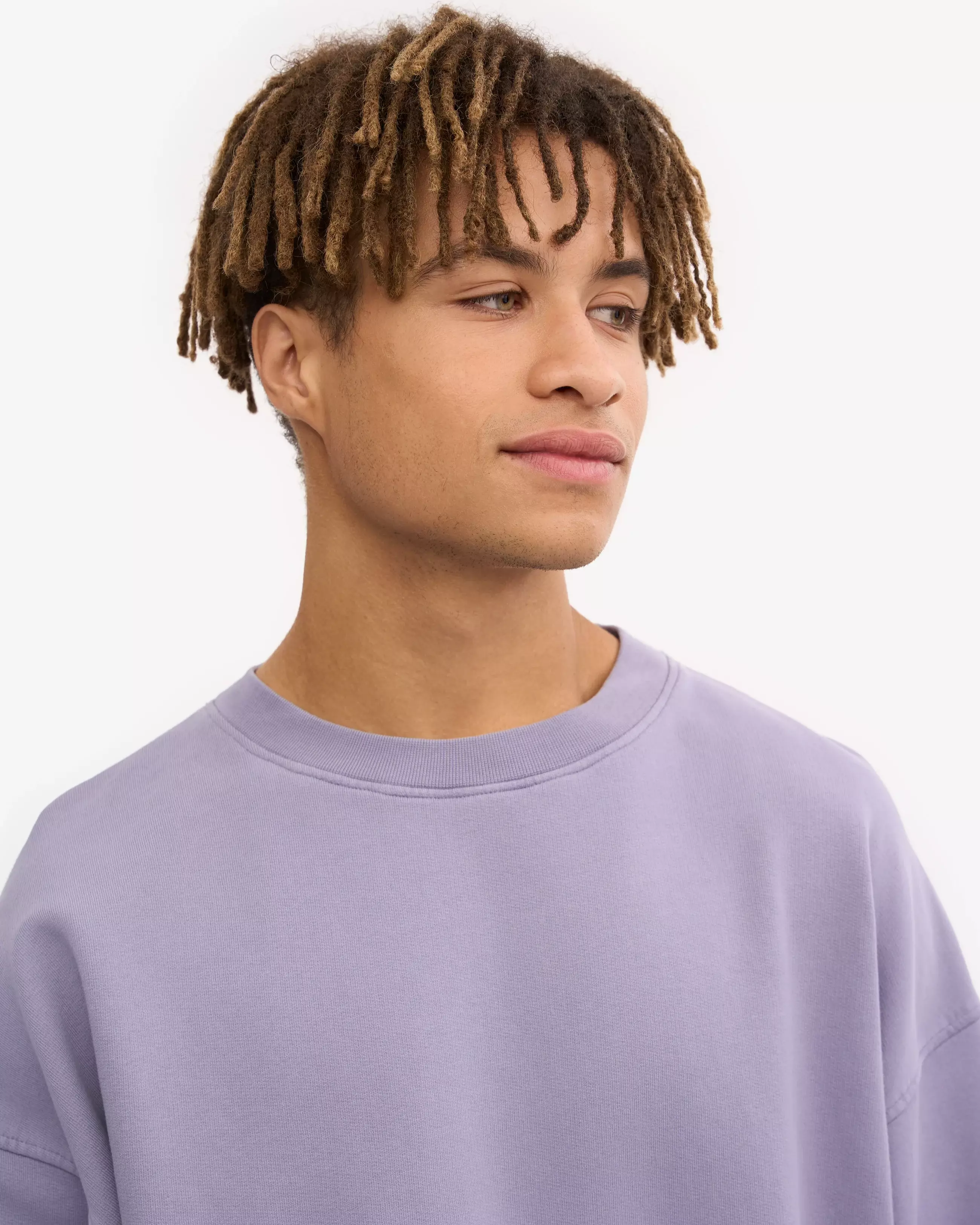 Colorful Standard Purple Jade Oversized Organic Crew Pullover Herren lila